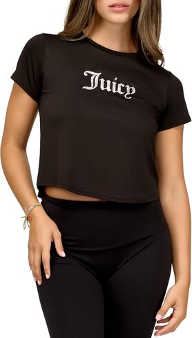 Juicy Couture Women's Cap Sleeve Crop Top Shirts – Athletic Workout, Gym, Yoga & Everyday Activewear in Kuwait