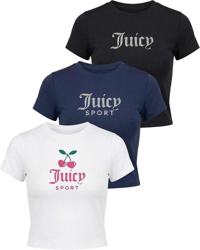Juicy Couture Women's Cap Sleeve Crop Top Shirts – Athletic Workout, Gym, Yoga & Everyday Activewear in Kuwait