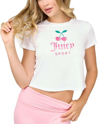 Juicy Couture Women's Cap Sleeve Crop Top Shirts – Athletic Workout, Gym, Yoga & Everyday Activewear in Kuwait