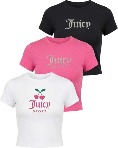 Juicy Couture Women's Cap Sleeve Crop Top Shirts – Athletic Workout, Gym, Yoga & Everyday Activewear in Kuwait
