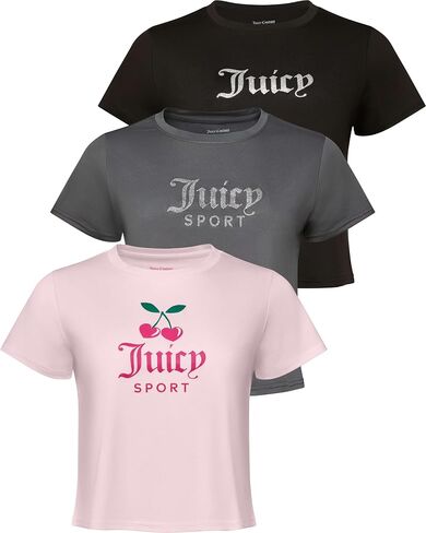 Juicy Couture Women's Cap Sleeve Crop Top Shirts – Athletic Workout, Gym, Yoga & Everyday Activewear in Kuwait