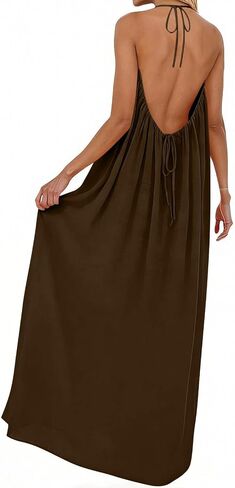 Sundresses for Women Backless Sleeveless Spaghetti Strap Holiday Maxi Dress Summer Beach Vacation Dresses in Kuwait