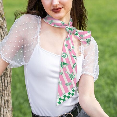 Summer Fashion Purse Scarf for Women Long Thin Neck Scarves Versatile Head Hair Band Handbag Handle Wrap in Kuwait