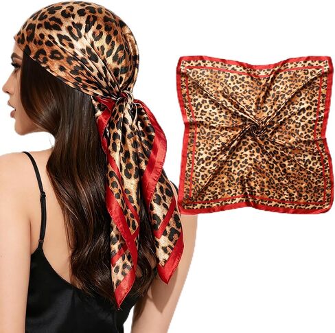 35'' Square Satin Head Scarf for Women - Like Silk Hair Bandanna Hair Scarf for Women Hair Wrapping in Saudi Arabia