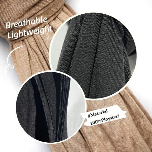 Harewom Muslim Hijab for Women Scarf Large Headscarves Soft Head Scarves Long Turban Headwraps Tie Stretch Hair Wraps Headbands (Black,Camel) in Kuwait