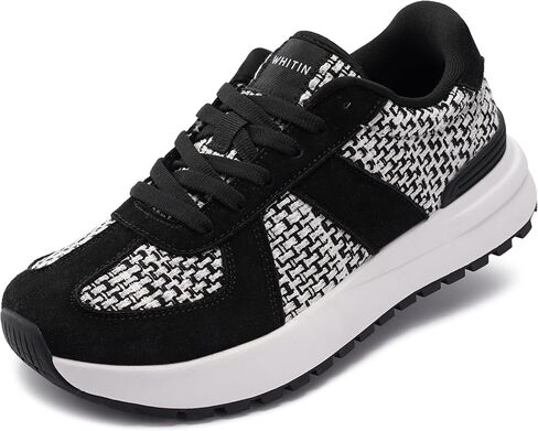 WHITIN Women's Wide Toe Box Retro Patchwork Sneaker | Cushion Support | Width Walking Shoes in Kuwait