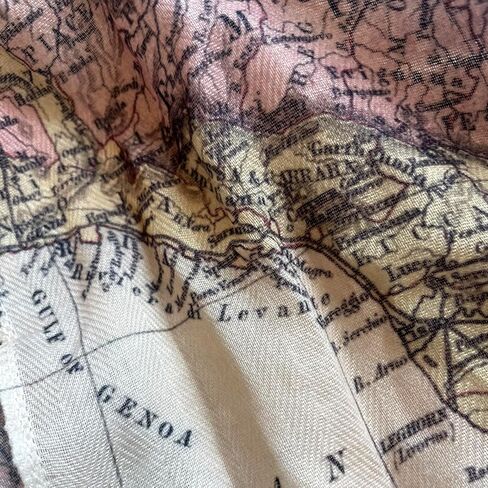 Vintage Italy Map Print Scarf, Viscose, 78 x 24 Inches, Lightweight Women's Fashion Wrap in Saudi Arabia