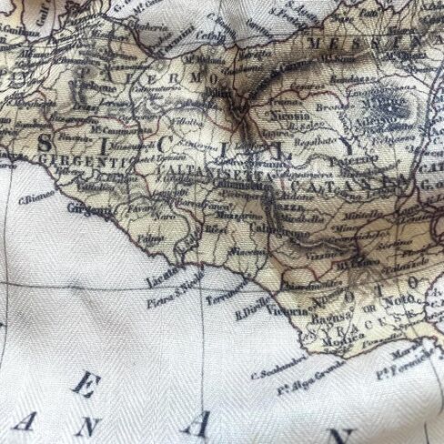 Vintage Italy Map Print Scarf, Viscose, 78 x 24 Inches, Lightweight Women's Fashion Wrap in Saudi Arabia