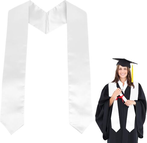 Graduation Stole, 70" Plain Graduation Sash Honor Grad Stole Class of 2026 for Adult Graduations College Ceremony in Saudi Arabia