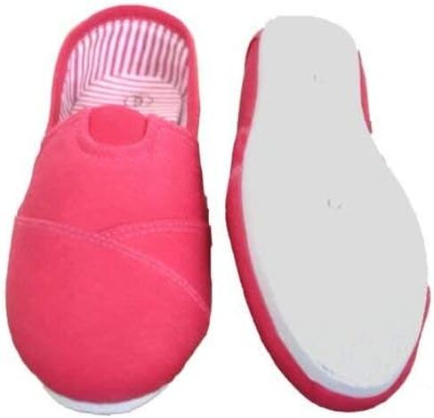 Women Canvas Slip-on Flats Pink with White Sole in Saudi Arabia