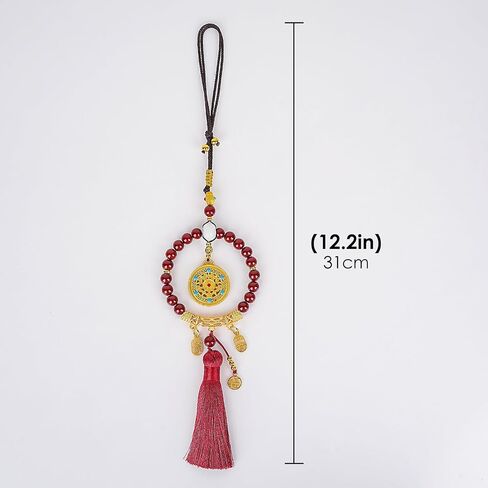 Cinnabar Feng Shui Hanging Ornament – Red Tassel Charm for Protection, Peace, and Good Fortune, for Auspicious Blessings. in Kuwait