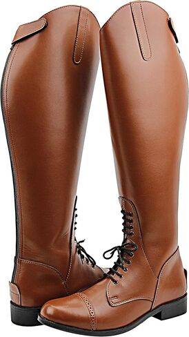 Women Ladies Victory Leather English Field Boots Horse Back Riding Equestrian Tan in Saudi Arabia