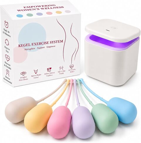 Pelvic Floor Exercise Weights, Set of 6 Silicone Kegel Weights with LED Storage Case, OTC, Individually Wrapped, Helps Improve Urinary Incontinence (Brilliant White/Case) in Saudi Arabia