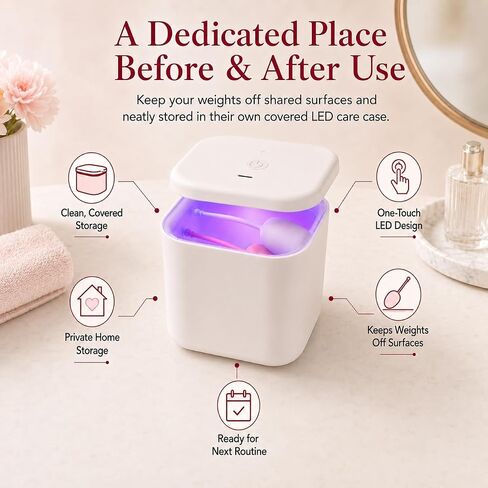 Pelvic Floor Exercise Weights, Set of 6 Silicone Kegel Weights with LED Storage Case, OTC, Individually Wrapped, Helps Improve Urinary Incontinence (Brilliant White/Case) in Saudi Arabia
