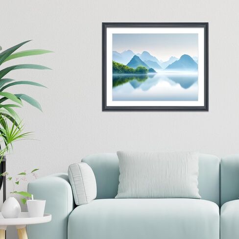 إطارات صور بانورامية مقاس 22 × 27 من الخشب الصلب، مع حصيرة بيضاء، تناسب صور مقاس 19 × 24 بوصة مع حصيرة أو مقاس 22 × 27 بدون حصيرة، إطار ملصق مقاس 22 × 27 إطار صورة جدار عائلي مقاس 19 × 24 إطار صورة أسود (L23B2227W1924) in Kuwait
