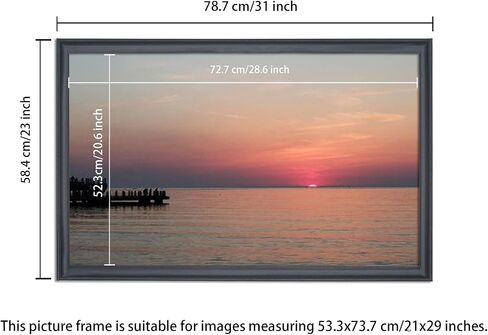21x29 inch Picture Frame Solid Wood Black,Suitable for Panoramic Photo Frame, Posters,Painting,Group Photo,Puzzle (A23B2129) in Saudi Arabia