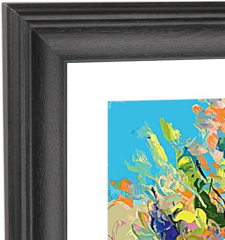 20x27 Panoramic Picture Frames Solid Wood ,With White Mat ,Fit 17x24 inch Photos with Mat or 20x27 without Mat，Poster Frame 20x27Photo Frames Family Wall 17x24 Picture Frame Black (L23B2027W1724) in Kuwait
