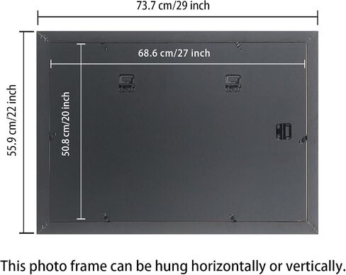 20x27 Panoramic Picture Frames Solid Wood ,With White Mat ,Fit 17x24 inch Photos with Mat or 20x27 without Mat，Poster Frame 20x27Photo Frames Family Wall 17x24 Picture Frame Black (L23B2027W1724) in Kuwait