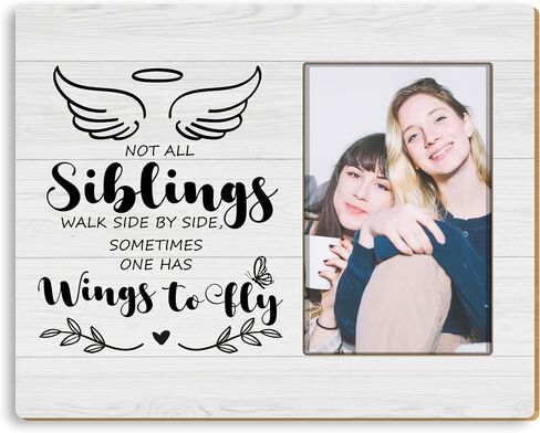 memorial gifts for loss of brother，Brother Sister Memorial 4x6 Picture Frame, Sympathy Memorial Gifts for Loss of Brother Sister, Not All Siblings Walk Side by Side Picture Photo Frames for Desk Tabletop Wall Decoration in Saudi Arabia