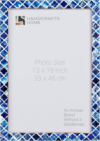 Handicrafts Home 13x19 Poster Frame - Orange Bone Inlay Classic Collection Wall Mount Decorative Picture Frame for Posters, Photos, Diplomas, Certificates, Art Work - Handmade Vintage Home Decor Gift in Kuwait