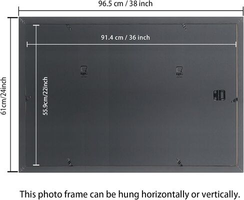 22x36 inch Picture Frame Solid Wood Black,Suitable for Panoramic Photo Frame, Posters,Painting,Group Photo,Puzzle (A23B2236) ﻿ in Saudi Arabia