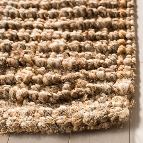 SAFAVIEH Natural Fiber Collection Runner Rug - 2' x 8', Natural Brown, Handmade Jute, Farmhouse Style, Chunky Textured Thick Pile (NF447A) in Kuwait