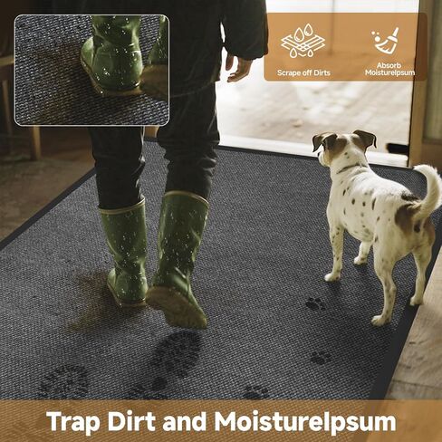3x10 Runner Rug Kitchen Rugs, Non Slip Washable Indoor Outdoor Area Rug Entry Mat with Rubber Backing Carpet Runner Ribbed for Hallway, Balcony, Patio, Garage, Stair, Laundry in Saudi Arabia