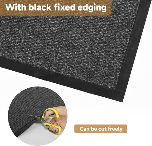 3x10 Runner Rug Kitchen Rugs, Non Slip Washable Indoor Outdoor Area Rug Entry Mat with Rubber Backing Carpet Runner Ribbed for Hallway, Balcony, Patio, Garage, Stair, Laundry in Saudi Arabia