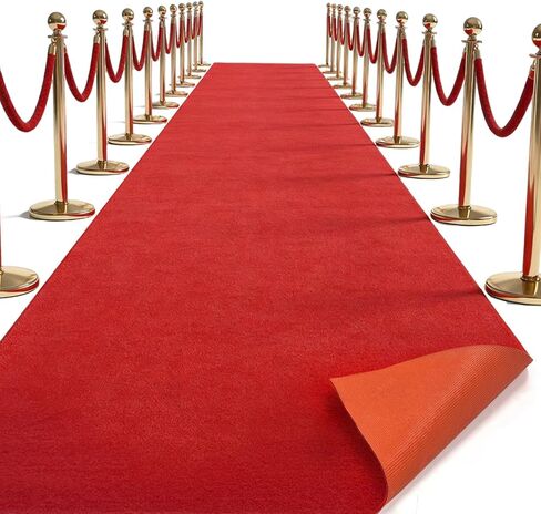 3 x 10ft Red Carpet Runner 450 GSM 5MM Extra Thick Waterproof Red Rug Non Slip Aisle Runners Rug for Weddings, Events, Birthday, Banquet, Proposal Graduation Decoration in Saudi Arabia