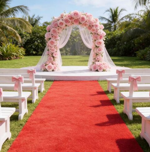3 x 10ft Red Carpet Runner 450 GSM 5MM Extra Thick Waterproof Red Rug Non Slip Aisle Runners Rug for Weddings, Events, Birthday, Banquet, Proposal Graduation Decoration in Saudi Arabia