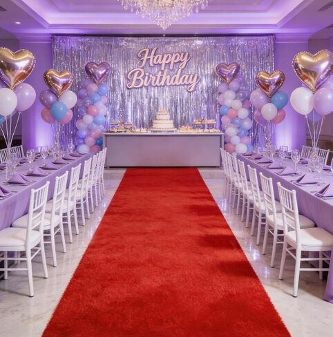3 x 10ft Red Carpet Runner 450 GSM 5MM Extra Thick Waterproof Red Rug Non Slip Aisle Runners Rug for Weddings, Events, Birthday, Banquet, Proposal Graduation Decoration in Saudi Arabia