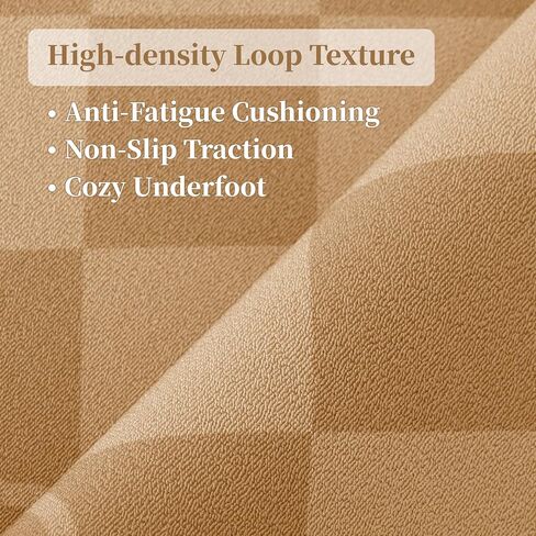 Waterproof 2x6 Runner Rug Non Slip - Floor Runners for Dogs,Washable & Joint-Friendly Dense Loop Pile Carpet Runners for Hallway, Kitchen, Indoor Entryway, Laundry, Checked Beige in Kuwait