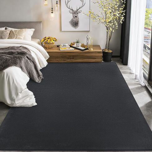qulint Hallway Runner Rug 2x8, Black Kitchen Runner Rugs Non Skid Washable Thickened Memory-Foam Indoor Bedroom Rug, Modern Minimalist Solid Soft Carpet for Living Room Entryway Home Decor in Saudi Arabia