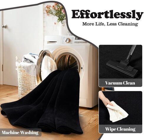 qulint Hallway Runner Rug 2x8, Black Kitchen Runner Rugs Non Skid Washable Thickened Memory-Foam Indoor Bedroom Rug, Modern Minimalist Solid Soft Carpet for Living Room Entryway Home Decor in Saudi Arabia