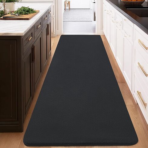 qulint Hallway Runner Rug 2x8, Black Kitchen Runner Rugs Non Skid Washable Thickened Memory-Foam Indoor Bedroom Rug, Modern Minimalist Solid Soft Carpet for Living Room Entryway Home Decor in Saudi Arabia