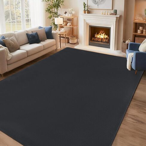 qulint Hallway Runner Rug 2x8, Black Kitchen Runner Rugs Non Skid Washable Thickened Memory-Foam Indoor Bedroom Rug, Modern Minimalist Solid Soft Carpet for Living Room Entryway Home Decor in Saudi Arabia