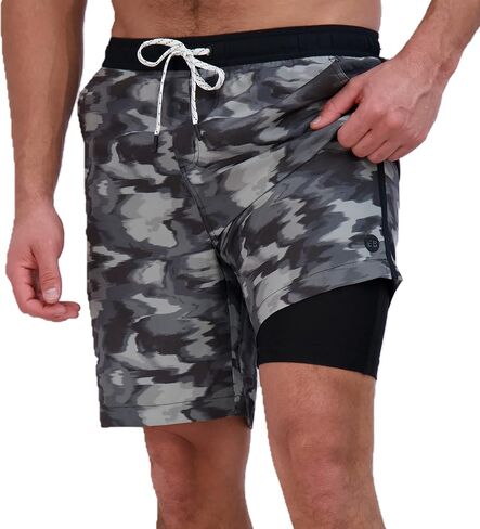 Eddie Bauer Men's SPF 50+ Volley Swim Trunk 8" Inseam Comes with Comfort Liner - Ultimate Comfort & Stretch in Kuwait