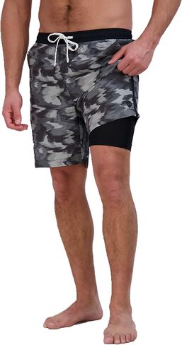 Eddie Bauer Men's SPF 50+ Volley Swim Trunk 8" Inseam Comes with Comfort Liner - Ultimate Comfort & Stretch in Kuwait
