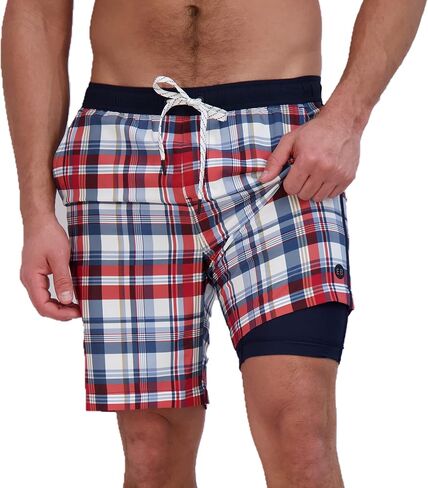 Eddie Bauer Men's SPF 50+ Volley Swim Trunk 8" Inseam Comes with Comfort Liner - Ultimate Comfort & Stretch in Kuwait