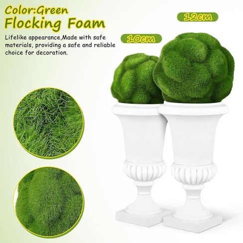 Zerodeko 2Pcs Balls Decorative, Green Balls, Artificial Plant Decorative Spheres Lightweight Fade-Resistant Moss Grass for Indoor Outdoor Home Garden in Saudi Arabia