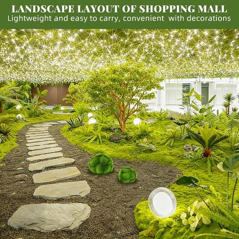 Zerodeko 2Pcs Balls Decorative, Green Balls, Artificial Plant Decorative Spheres Lightweight Fade-Resistant Moss Grass for Indoor Outdoor Home Garden in Saudi Arabia