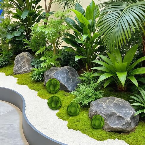 Zerodeko 2Pcs Balls Decorative, Green Balls, Artificial Plant Decorative Spheres Lightweight Fade-Resistant Moss Grass for Indoor Outdoor Home Garden in Saudi Arabia