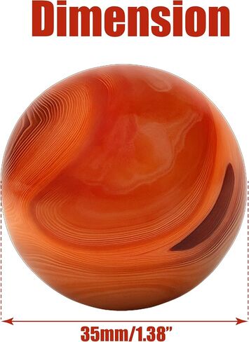 4pcs Silk Agate Banded Balls Sphere Crystal Natural Worry Stone Carnelian Real Quartz Gemstone Polished Palm Tumbled Gems Reiki Chakra Healing Energy Anxiety Stress Relief Fengshui Dia 35MM/1.38'' in Kuwait