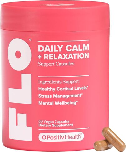 FLO Daily Calm & Relaxation – Daily Support for Healthy Cortisol Levels & Stress Management – With Clinically-Studied Doses of Sensoril® Ashwagandha, L-Theanine & St. John’s Wort – 30 Servings in Saudi Arabia