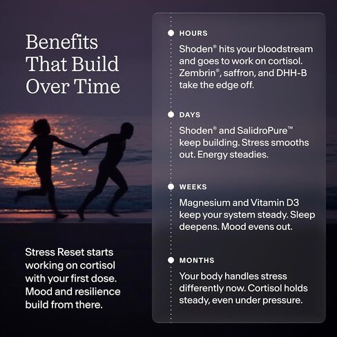 THESIS Stress Reset with Caffeine, Supplement for Men & Women with Ashwagandha, Vitamin D3, L Theanine & Saffron, Kit with Glass Bottle & Refill Sachets, Vegan, Non GMO, 25 Servings, 1 Month Supply in Saudi Arabia
