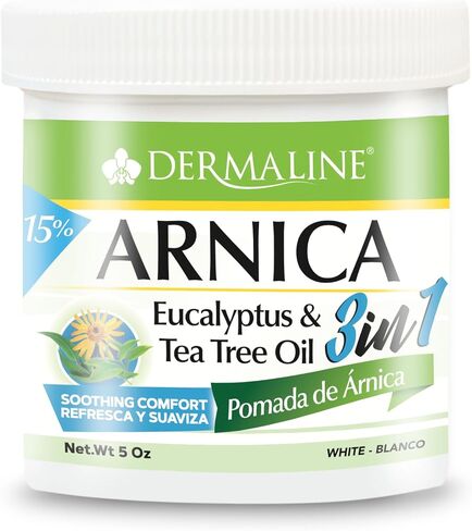 DERMALINE Arnica 3 in 1 Ointment 5 OZ, Eucalyptus, Tea Tree Oil, Vitamin E in Saudi Arabia