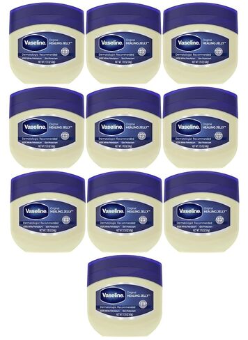 Vaseline Healing Jelly For Dry Skin and Eczema Relief Original 100% Pure Petroleum Jelly 1.75 Ounce (Pack of 10) in Saudi Arabia