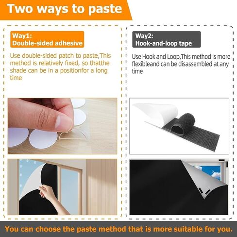 Blackout Blinds 158" x 57", 100% Blackout Curtains for Window, 420D No Drill Portable Black Out Shades Film for Bedroom, Cut to Any Size, Nursery Black Out Blinds for Baby Temporary, 30 Hook and Loop in Saudi Arabia