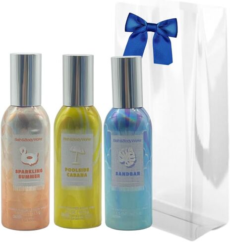 مجموعة رذاذ الغرفة المركزة من باث آند بودي وركس POOLSIDE CABANA وSPARKLING SUMMER وSANDBAR مكونة من 3 قطع مع قوس أزرق للعطلات والهدايا - 1.5 أونصة لكل منها - إصدار محدود لصيف 2025 in Kuwait