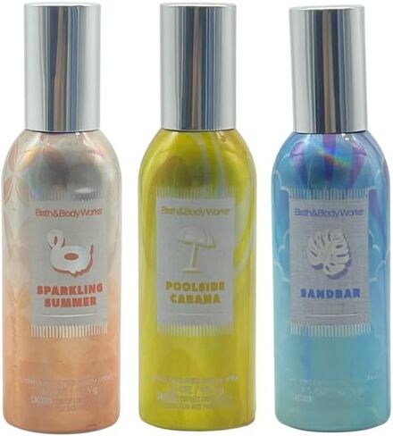 مجموعة رذاذ الغرفة المركزة من باث آند بودي وركس POOLSIDE CABANA وSPARKLING SUMMER وSANDBAR مكونة من 3 قطع مع قوس أزرق للعطلات والهدايا - 1.5 أونصة لكل منها - إصدار محدود لصيف 2025 in Kuwait